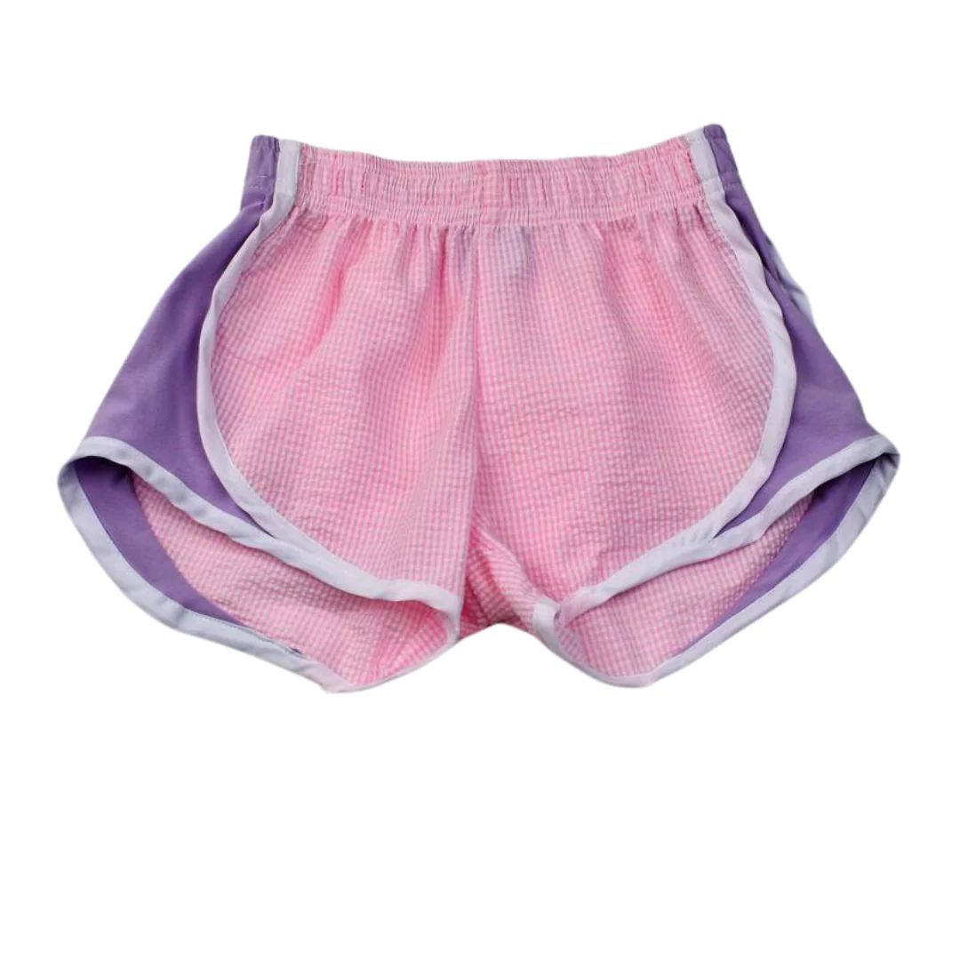 Colorworks by Funtasia Too Kids Athletic Shorts - Pink Shorts with Purple Sides | JoJo Mommy