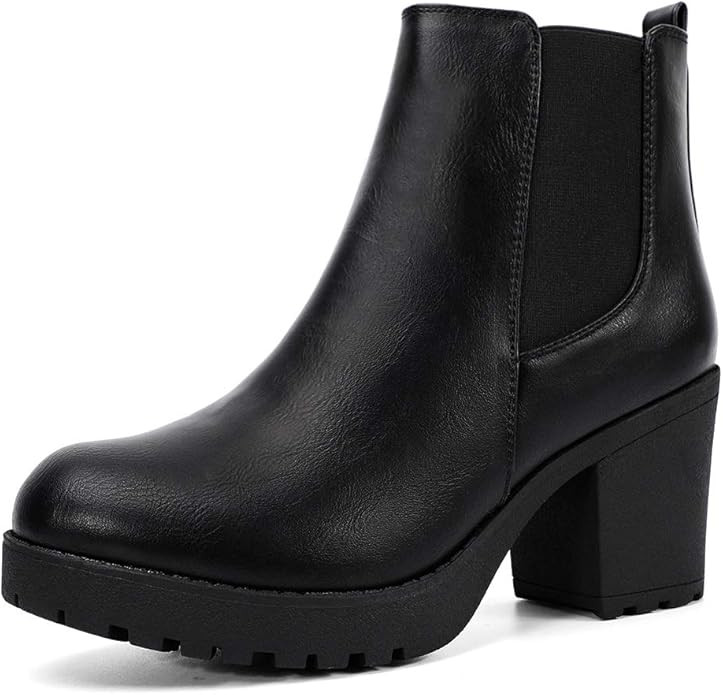 Moda Chics Women's Ankle Boots Slip On Platform Boots | Amazon (US)