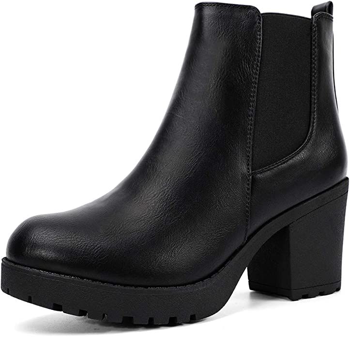 Moda Chics Women's Ankle Boots Slip On Platform Boots | Amazon (US)