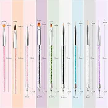 TOCOLES Nail Art Brushes, 9PCS Nail Brushes for Nail Art with Nail Liner Brush and Nail Dotting P... | Amazon (US)