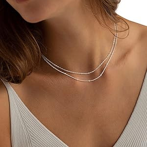 MBW Layered Necklaces for Women, Dainty Silver Plated Snake Twist Rope Chain Necklace for Women S... | Amazon (US)