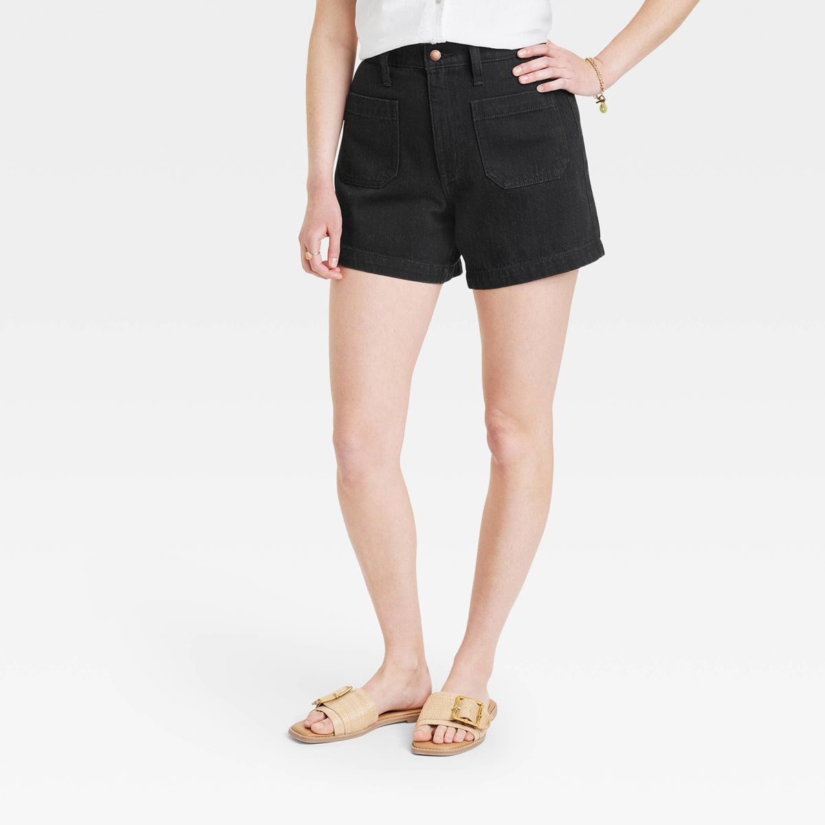 Women's High-Rise A-Line Midi Cargo Jean Shorts - Universal Thread™ | Target