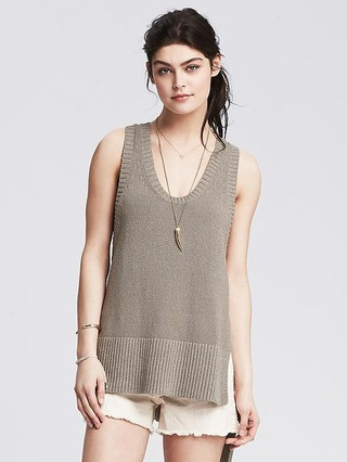 Banana Republic High/Low Sweater Tank Size S - Tan | Banana Republic US