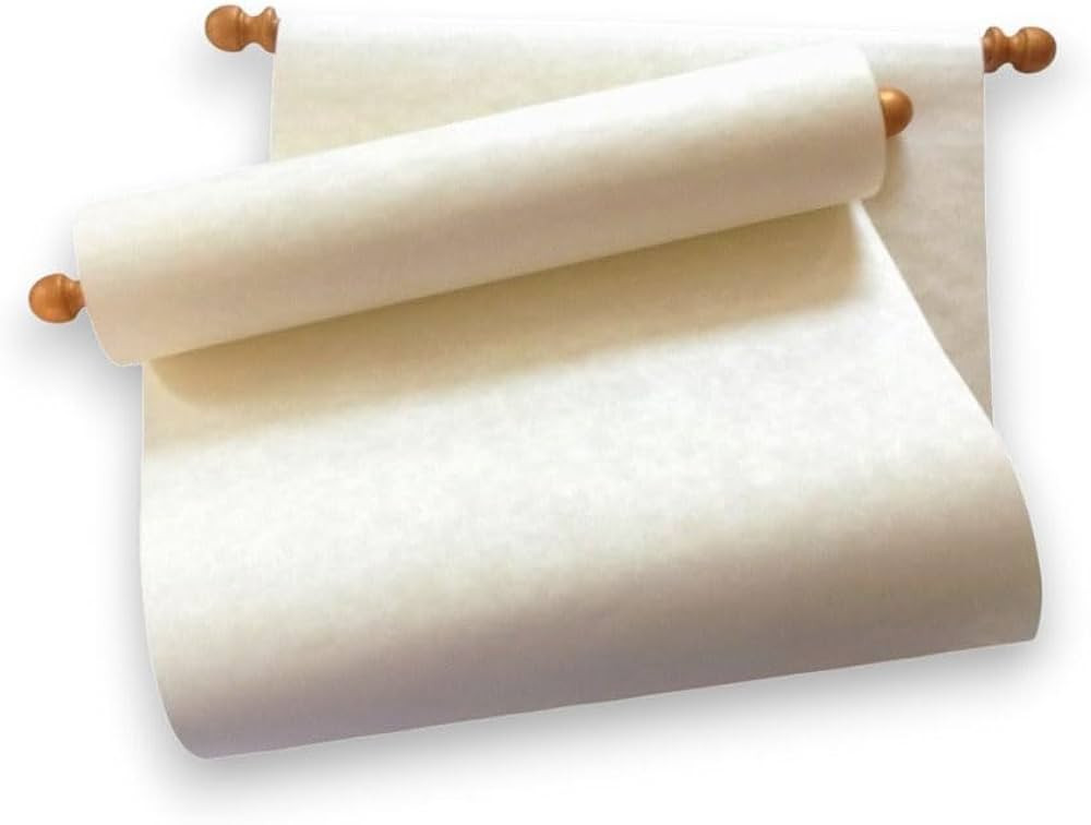 Long parchment scroll with gold finials, 11x30" cream paper, blank scroll | Amazon (US)