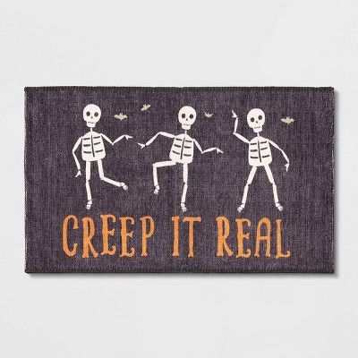 1'8"x2'10" Halloween 'Creep It Real' Chenille Scatter Accent Rug Black - Hyde & EEK! Boutique™ | Target