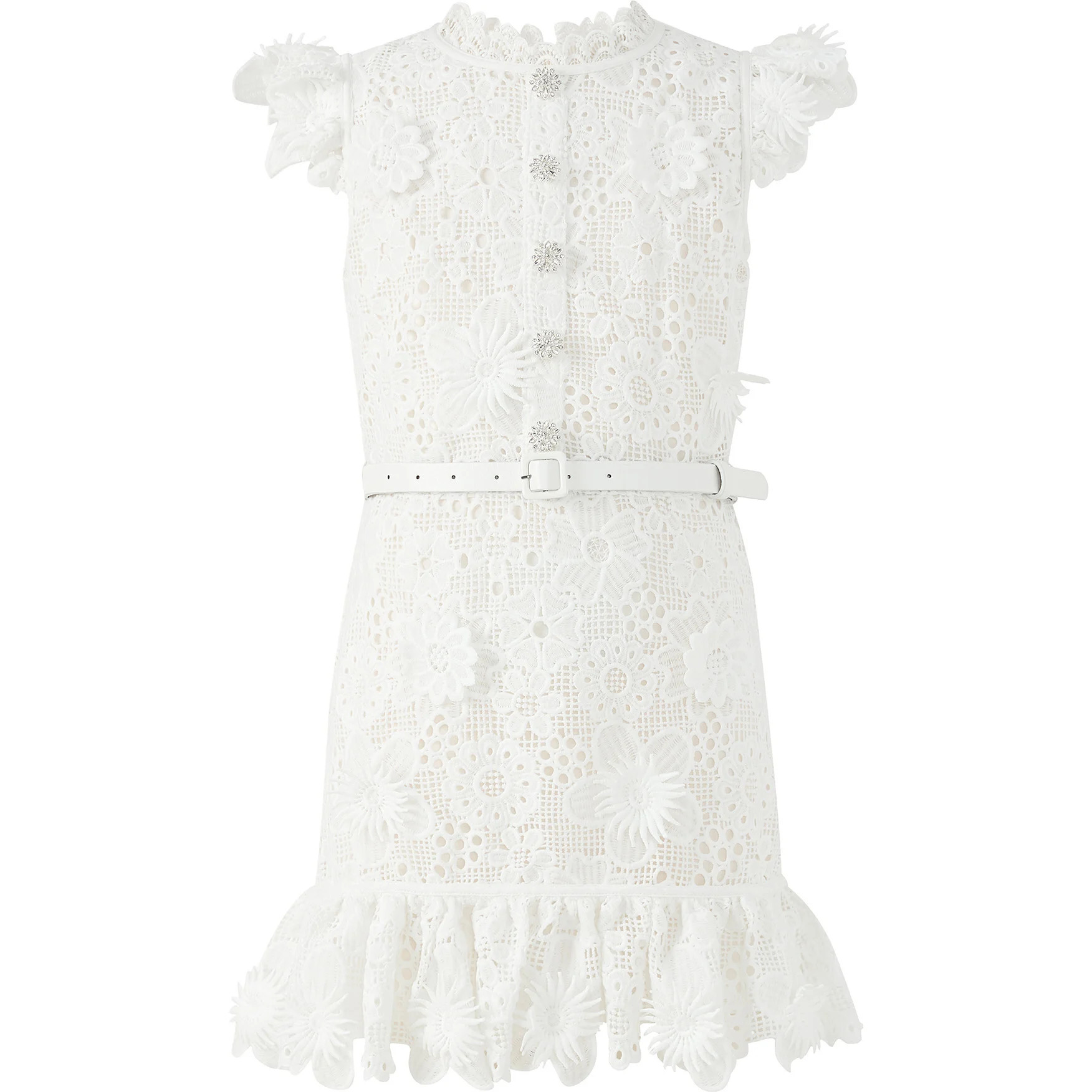 Lucinda Embroidered Mini Dress, Ivory | Maisonette