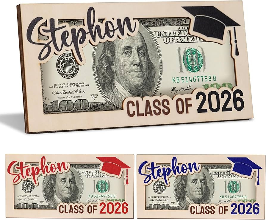 Graduation Money Holder 2026 Personalized, Graduation Gifts Money Holder with Name, Wooden Gradua... | Amazon (US)
