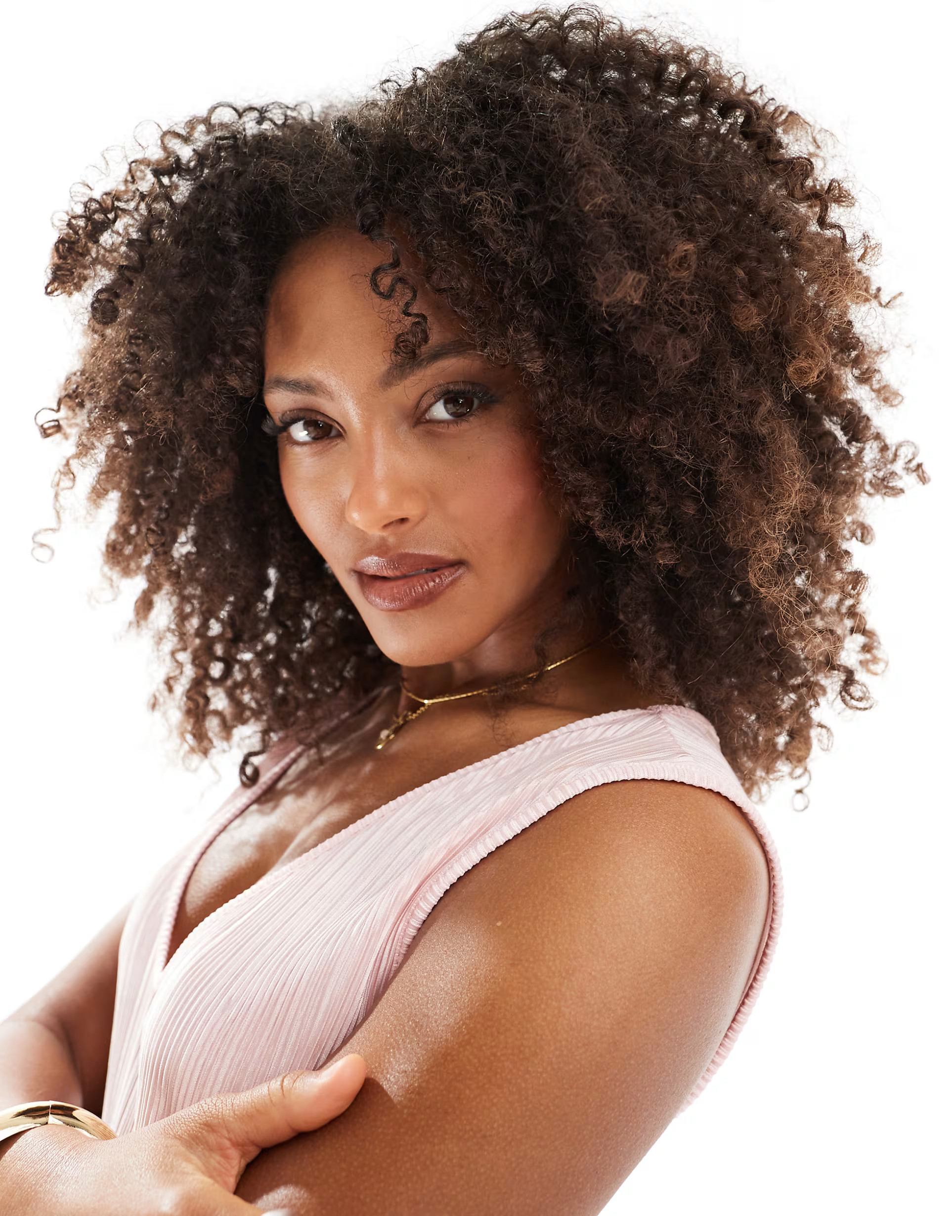 ASOS DESIGN plisse sleeveless tie front angel sleeve midi dress in pastel pink | ASOS (Global)