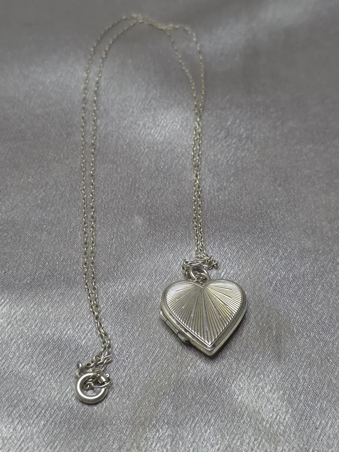 Vintage Stirling Silver Love Heart Locket Necklace Chain - Etsy | Etsy (US)
