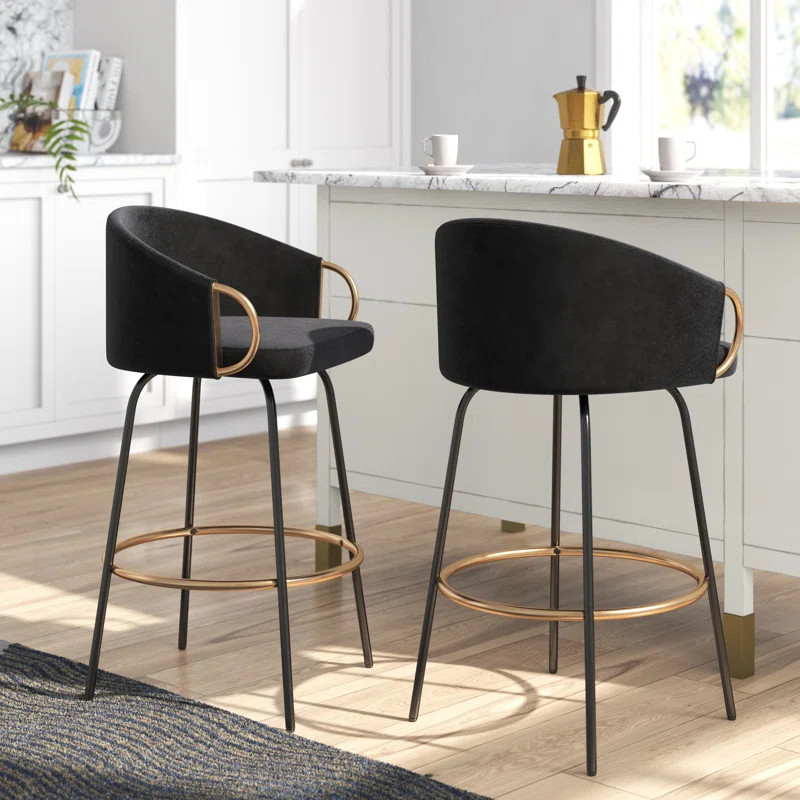 Archaimbaud Swivel 26.25'' Counter Stool (Set of 2) | Wayfair North America