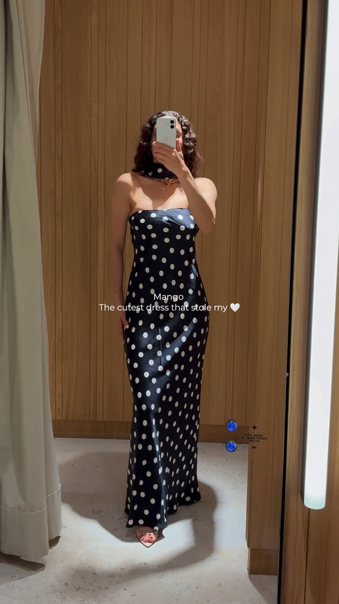 Size XS| 
Satin, long and elegant with the cutest polka dots ✨
I love the strapless fit and the scarf detail, it feels so special.
For the fit, quality, and design, it’s truly worth it👌

date night outfits

#LTKeurope