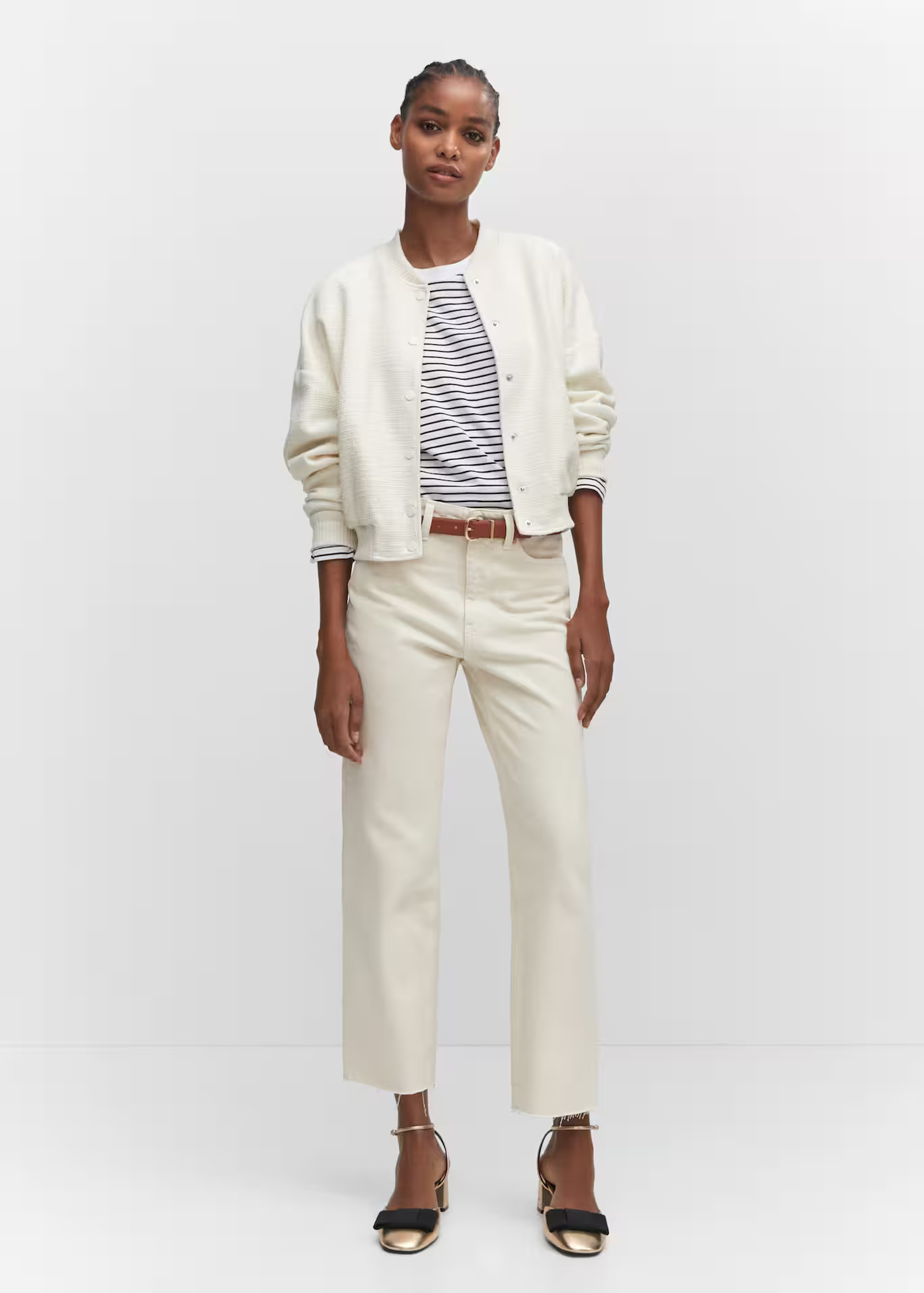 Straight-fit cropped jeans -  Women | Mango USA | MANGO (US)