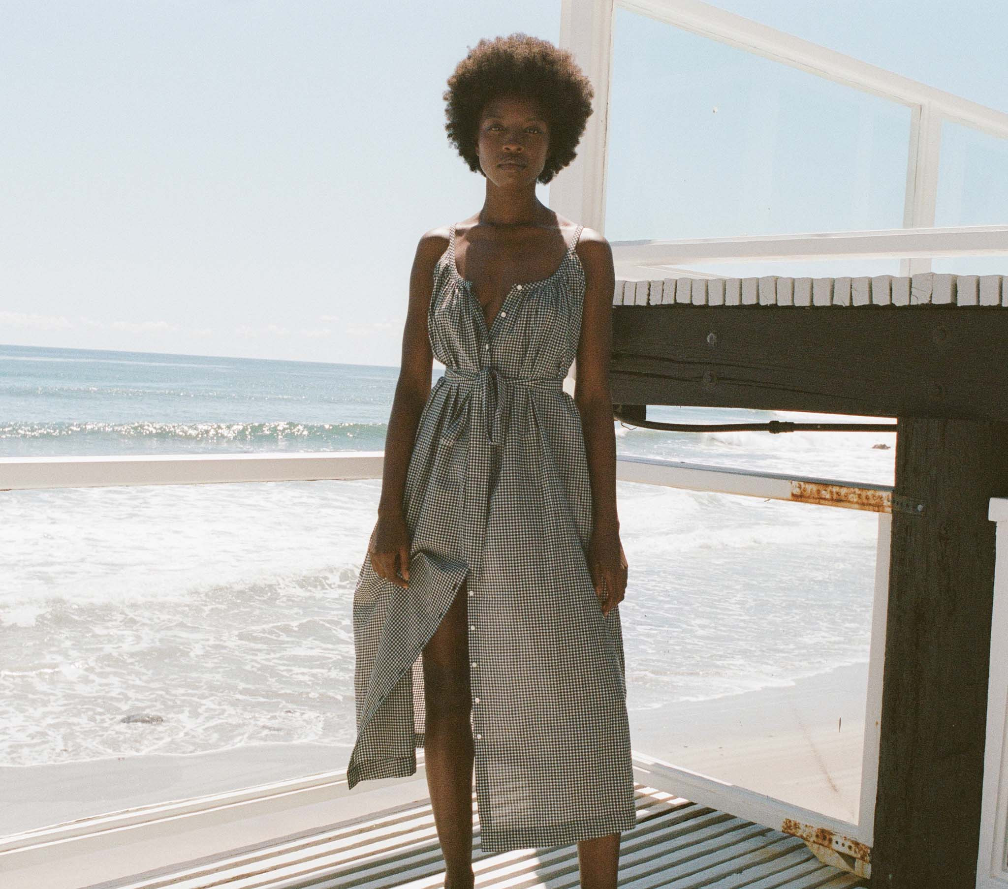 Nevita Dress - La Maddalena Gingham | DÔEN | DOEN