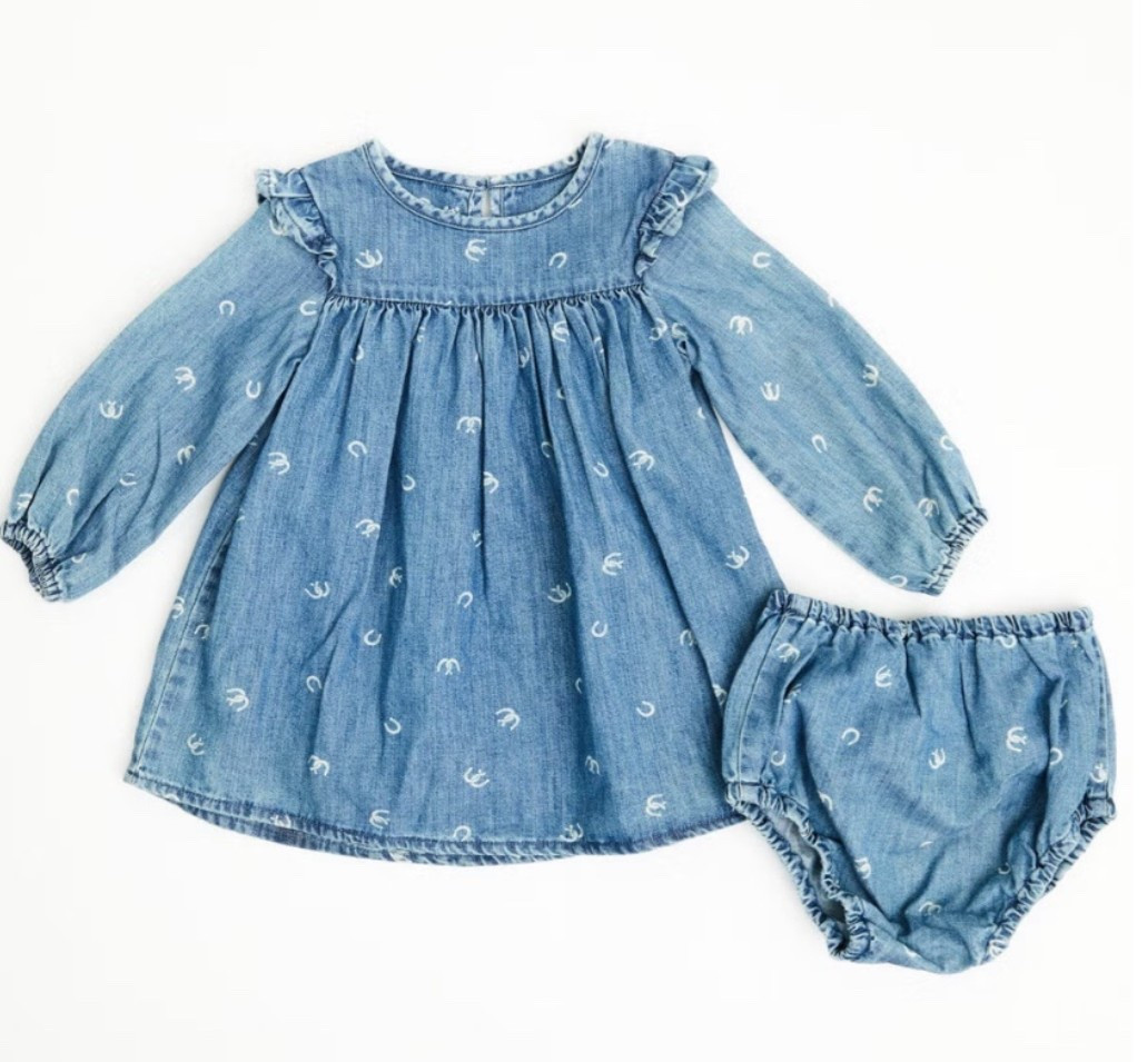 Just ordered for baby girl! @Wrangler cutie denim dress! Can’t link the exact but linking similar!

#LTKmomlife #LTKBaby #LTKSeasonal