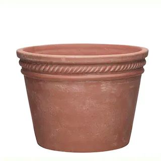 Southern Patio Michelle Medium 11.8 in. x 8.94 in. 10 qt. Terracotta Clay Outdoor Planter CLY-081... | The Home Depot