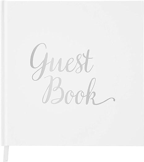 Wedding Guest Book Silver Guestbook - Blank NO Lines - Memory Signature Message Book - Birthday E... | Amazon (US)