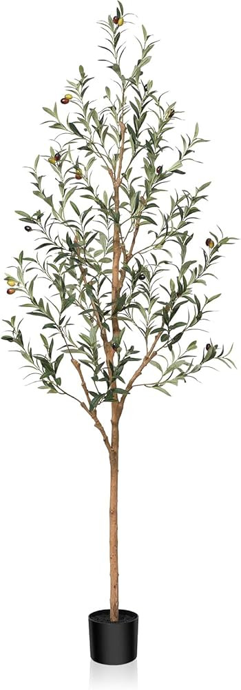 SOGUYI Artificial Olive Tree, 6FT Tall Faux Silk Plant with Natural Wood Trunk and Lifelike Fruit... | Amazon (CA)