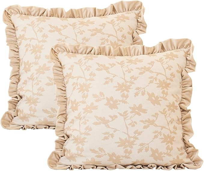 Avigers Square Design Jacquard Throw Pillow Covers Pack of 2, Embroidery Craft Soft Velvet Cushio... | Amazon (US)