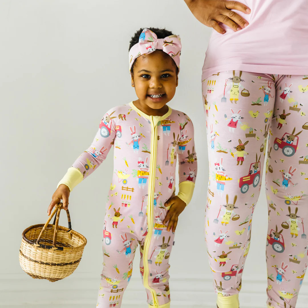 Petal Hop To It Bamboo Viscose Zippy | Little Sleepies