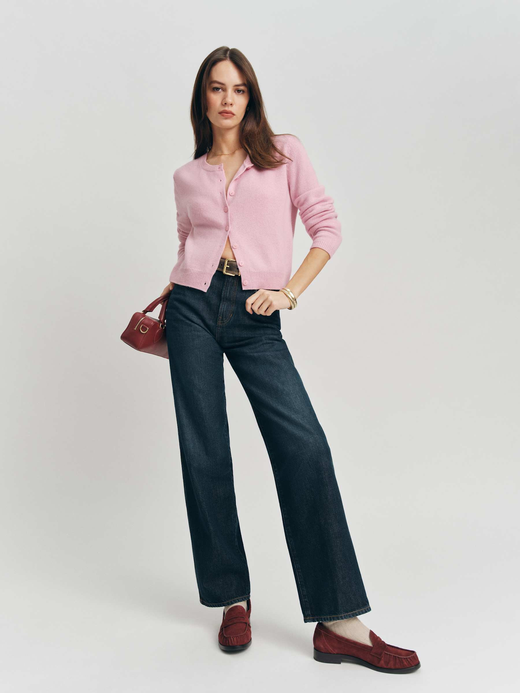 Clara Cashmere Crew Cardigan | Reformation (Global)