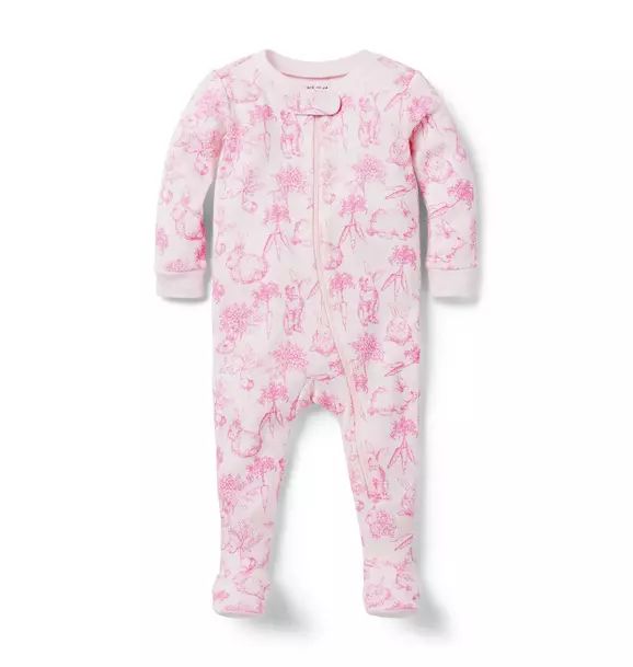 Baby Good Night Footed Pajama In Bunny Toile | Janie and Jack