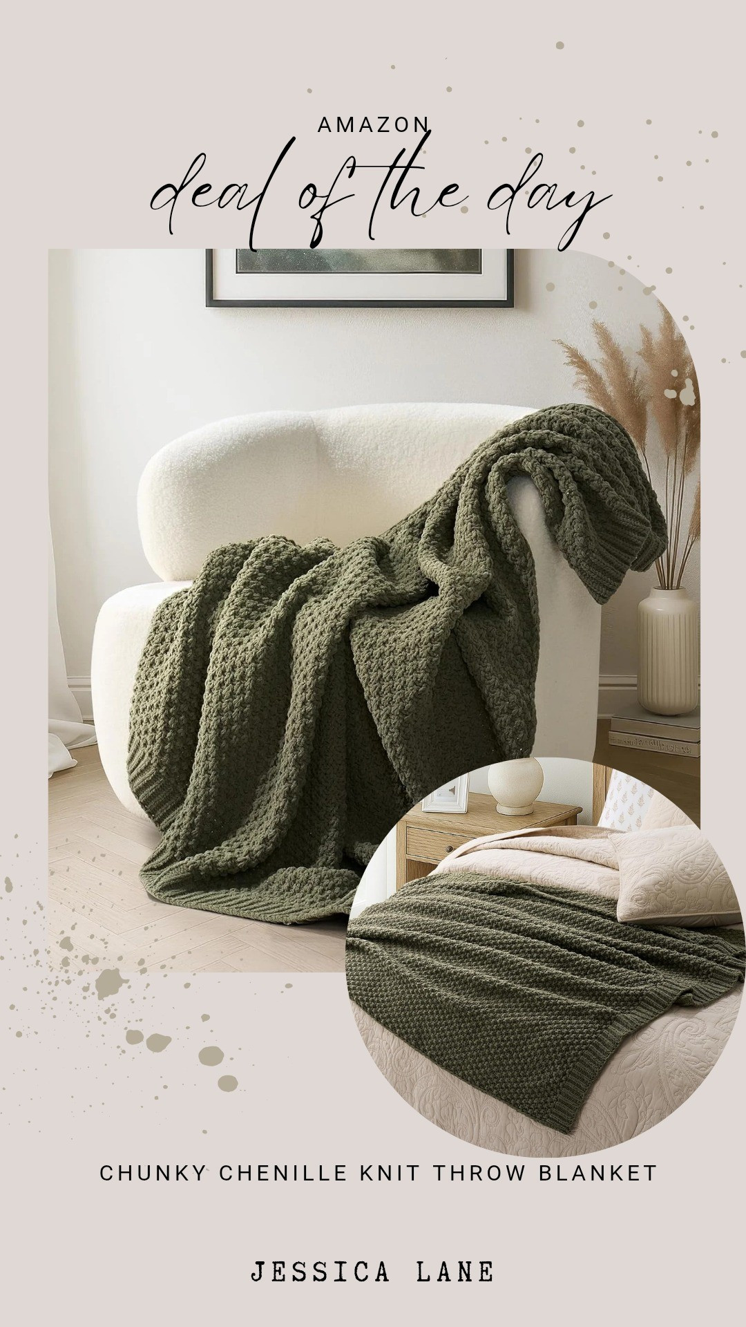 Wrap yourself in cozy comfort with this chunky chenille knit throw blanket. Its rich texture and olive green hue make it an ideal accent for your favorite reading chair.#amazonspringsale #cozyhome #interiordesign #amazonhome

#LTKSeasonal #LTKSaleAlert #LTKHome