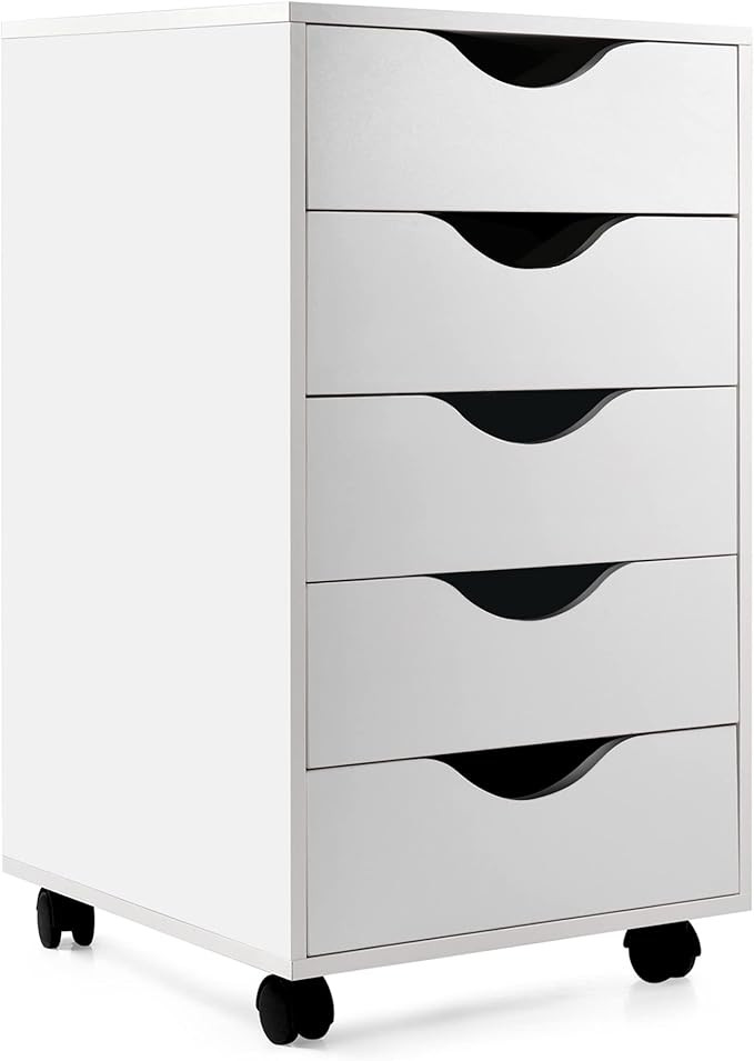 EDGEWOOD 5 Drawer Filing Cabinet Storage File Wood Organizer Dresser Chest, 16"D x 16"W x 26"H, W... | Amazon (US)