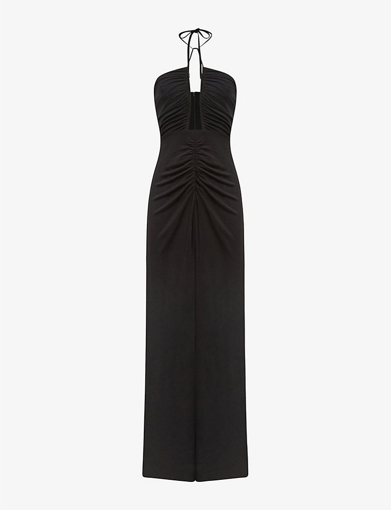 Lana plunge halter-neck woven maxi dress | Selfridges