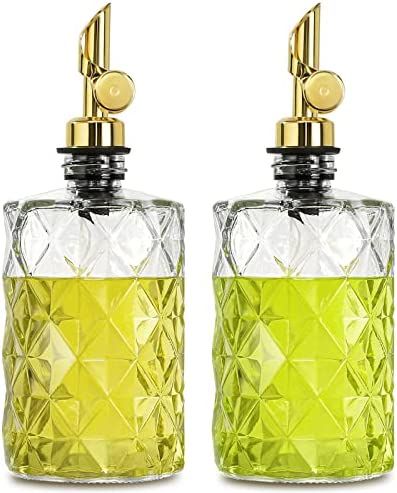 GMISUN Oil and Vinegar Dispenser Set, Luxury Diamond Olive Oil Dispenser Bottle for Kitchen, Glas... | Amazon (US)