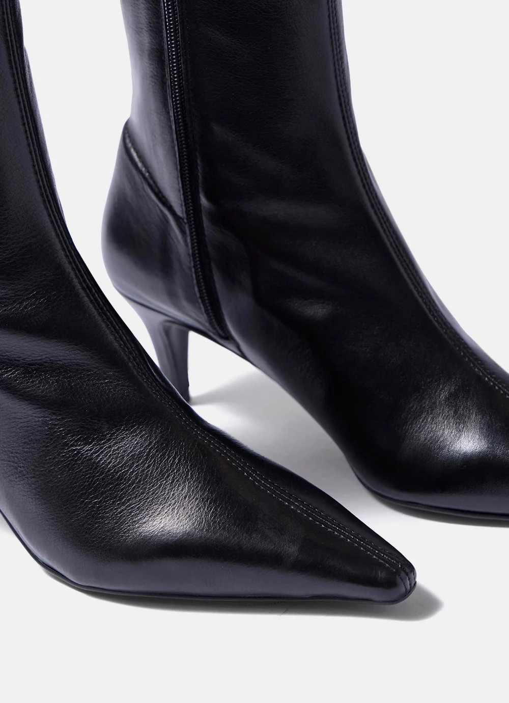 Chloe Black Leather Ankle Boots | Mint Velvet