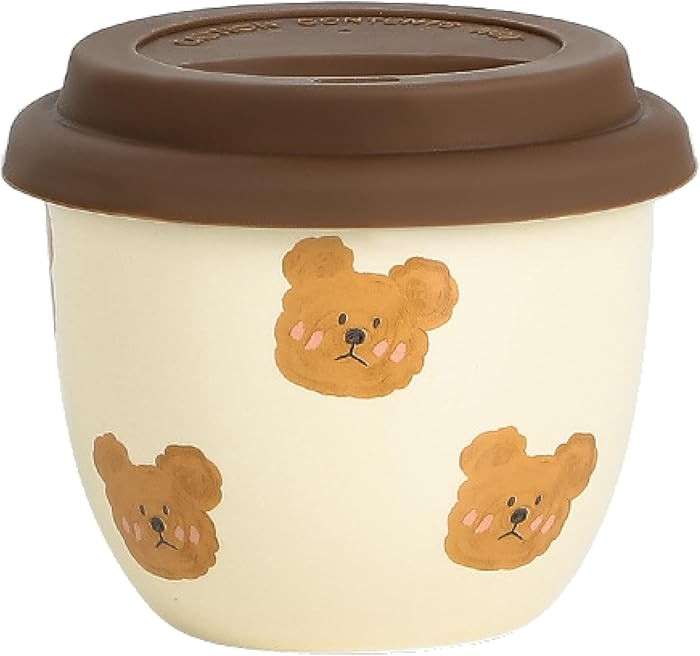 Cute Bear Mug with Lid, Cute Coffee and Tea Mug\uff0cGift for Friend Women Men\uff0cBeige, 8oz | Amazon (US)