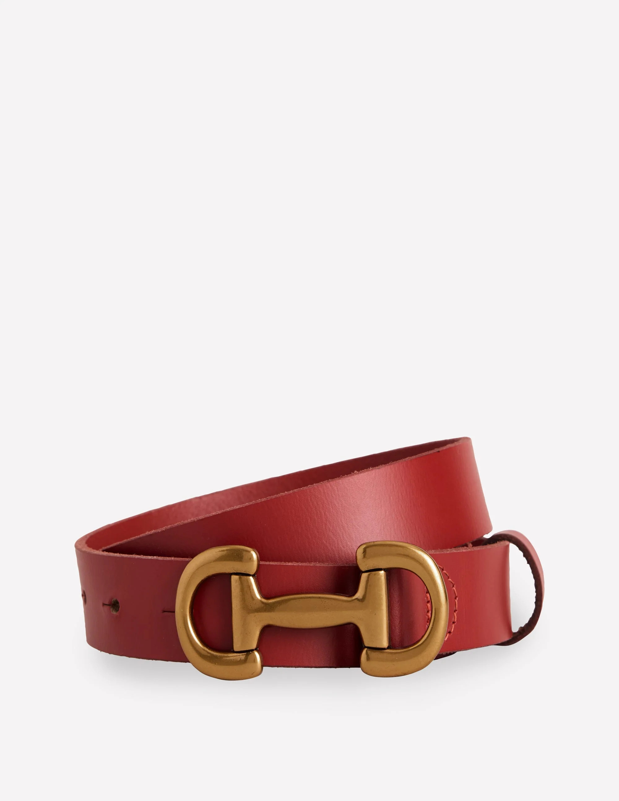 Iris Snaffle-Trim Leather Belt-RED | Boden UK