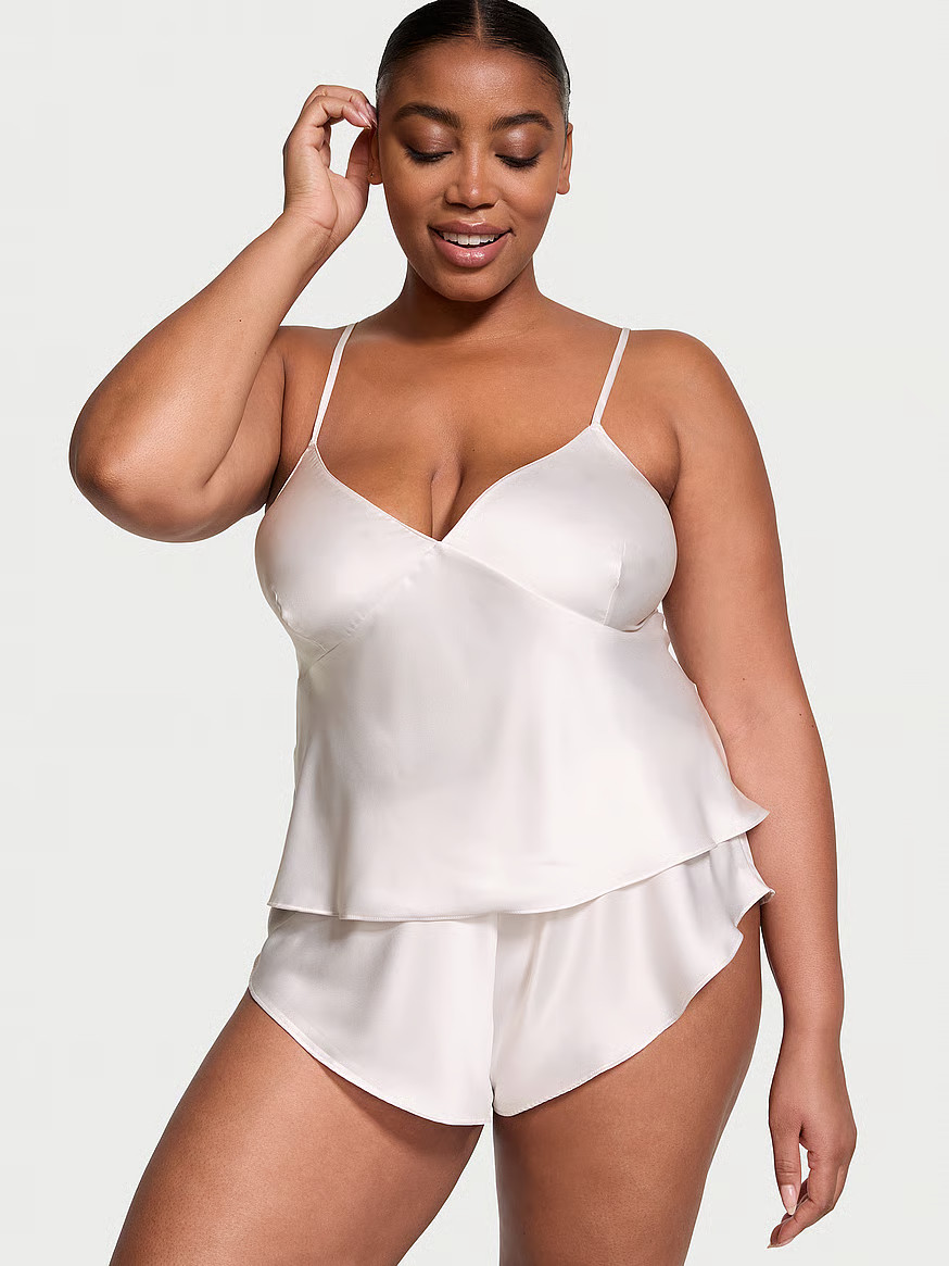 Buy Satin Open-Back Cami & Shorts Set, Rose Garden - Order Cami Sets online - Victoria's Secret U... | Victoria's Secret (US / CA )