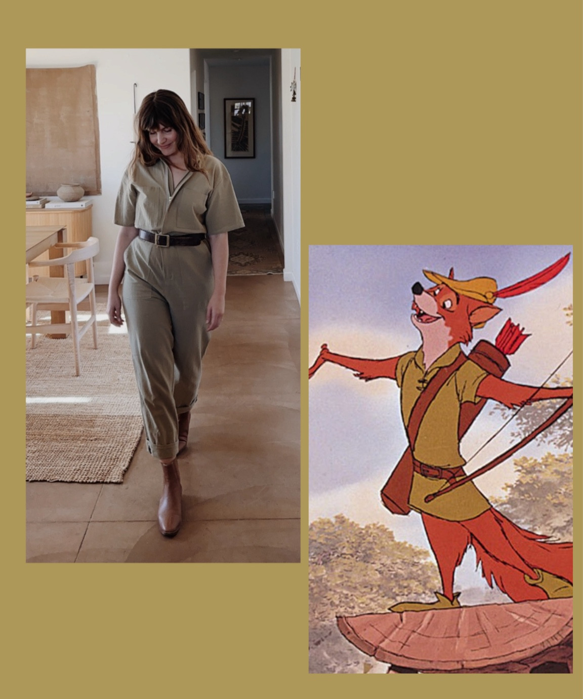 Outfit pieces inspired by a figurative and literal cartoon fox. #adventurecore #disneybounding #sustainablefashion