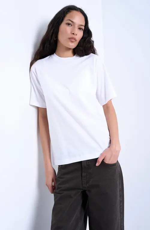 Topshop Classic Cotton T-Shirt in White at Nordstrom, Size Large | Nordstrom