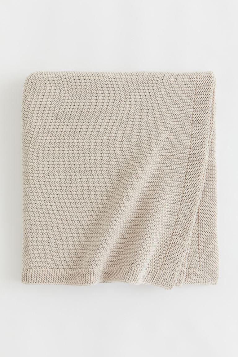 Moss-stitched Cotton Blanket | H&M (US)