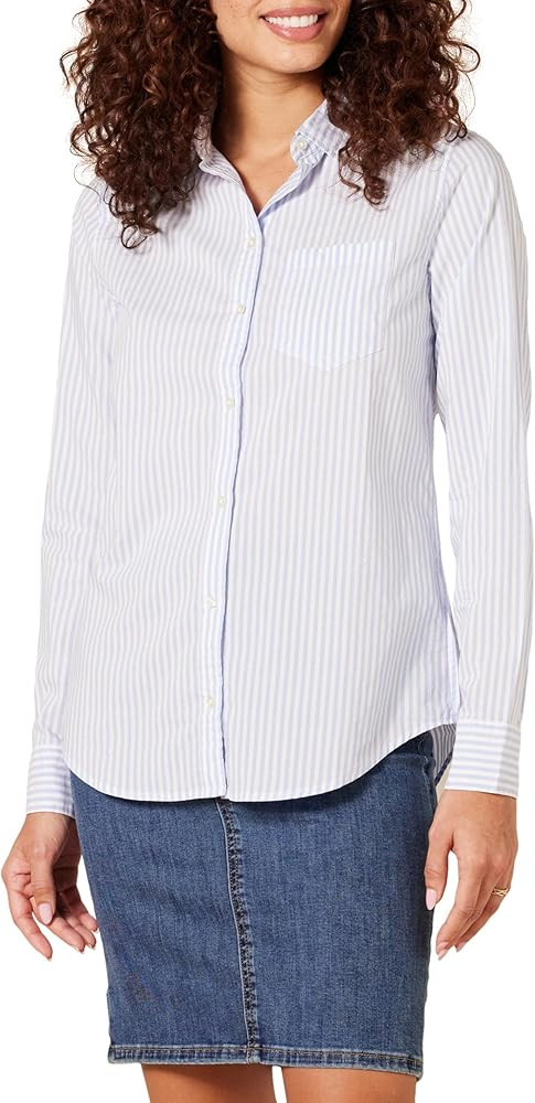 Amazon Essentials Women's Classic-Fit Long-Sleeve Button-Down Poplin Shirt | Amazon (US)