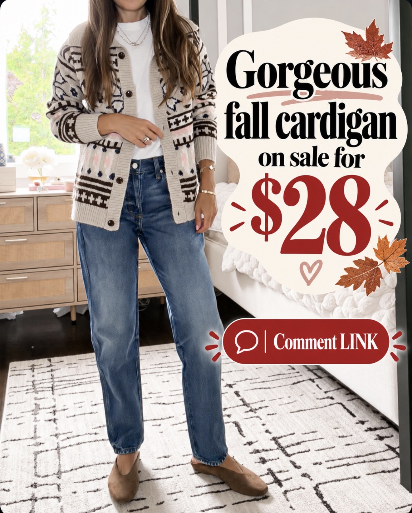 This gorgeous fall cardigan is on sale for just $28! 😍 The print makes a simple tee-and-jeans outfit feel so cute and pulled together.

#LTKSaleAlert #LTKOver40 #LTKSeasonal