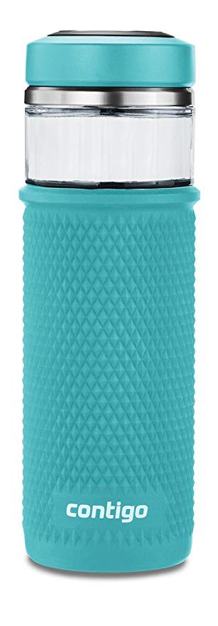 Contigo 2039253 Glass Water Bottle with a Quick-Twist Lid, 20 oz, Juniper | Amazon (US)