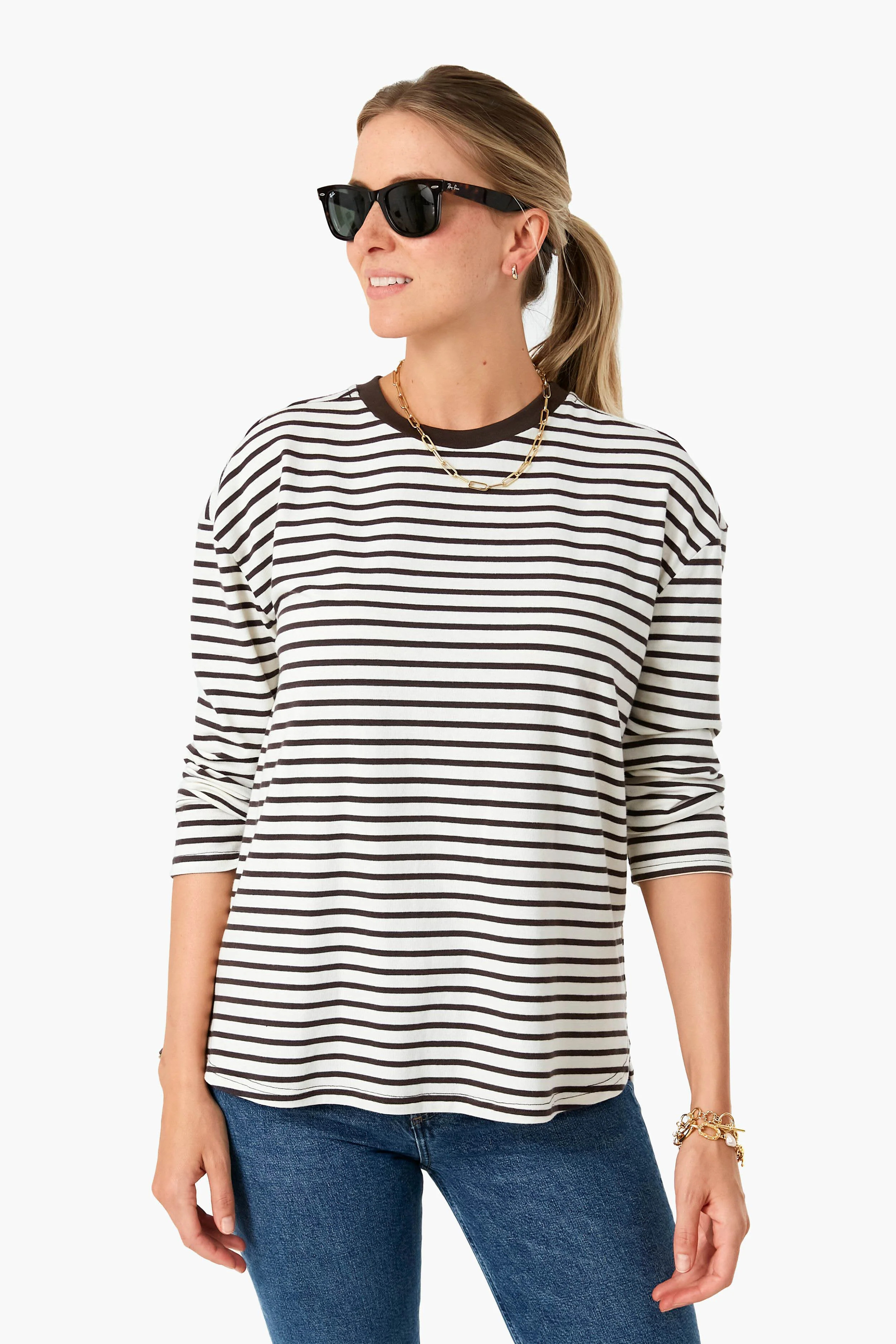 Olive Striped Knit Popover | Tuckernuck (US)