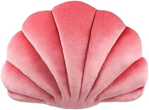 Yi-gog Sea Princess Seashell Decorative Pillow,1 Velvet Throw Pillowcases Sea Ocean Theme Seashell C | Amazon (US)
