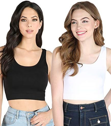 NIKIBIKI Women Seamless Basic Crop Top Bralette, Made in U.S.A, One Size | Amazon (US)