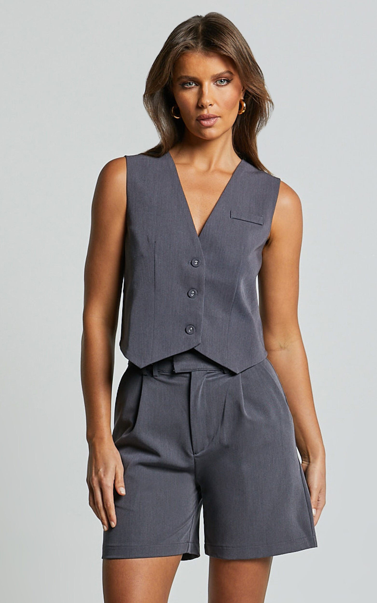 Lorcan Vest - Tailored Vest in Charcoal | Showpo (ANZ)