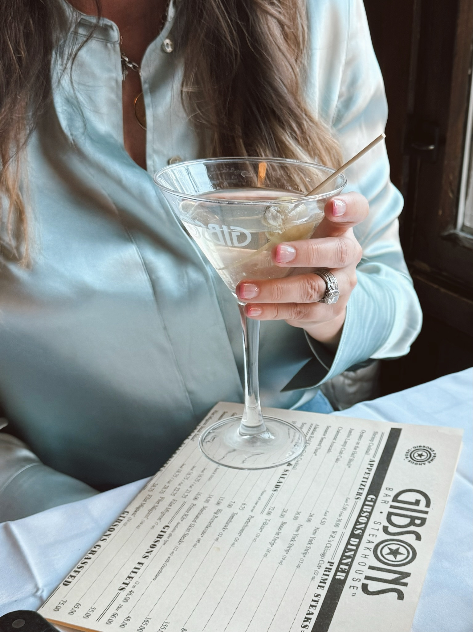 Spring date night outfit. A sky blue blouse pairs perfectly with a dirty martini + blue cheese stuffed olives IMO

#LTKSeasonal #LTKstyletip