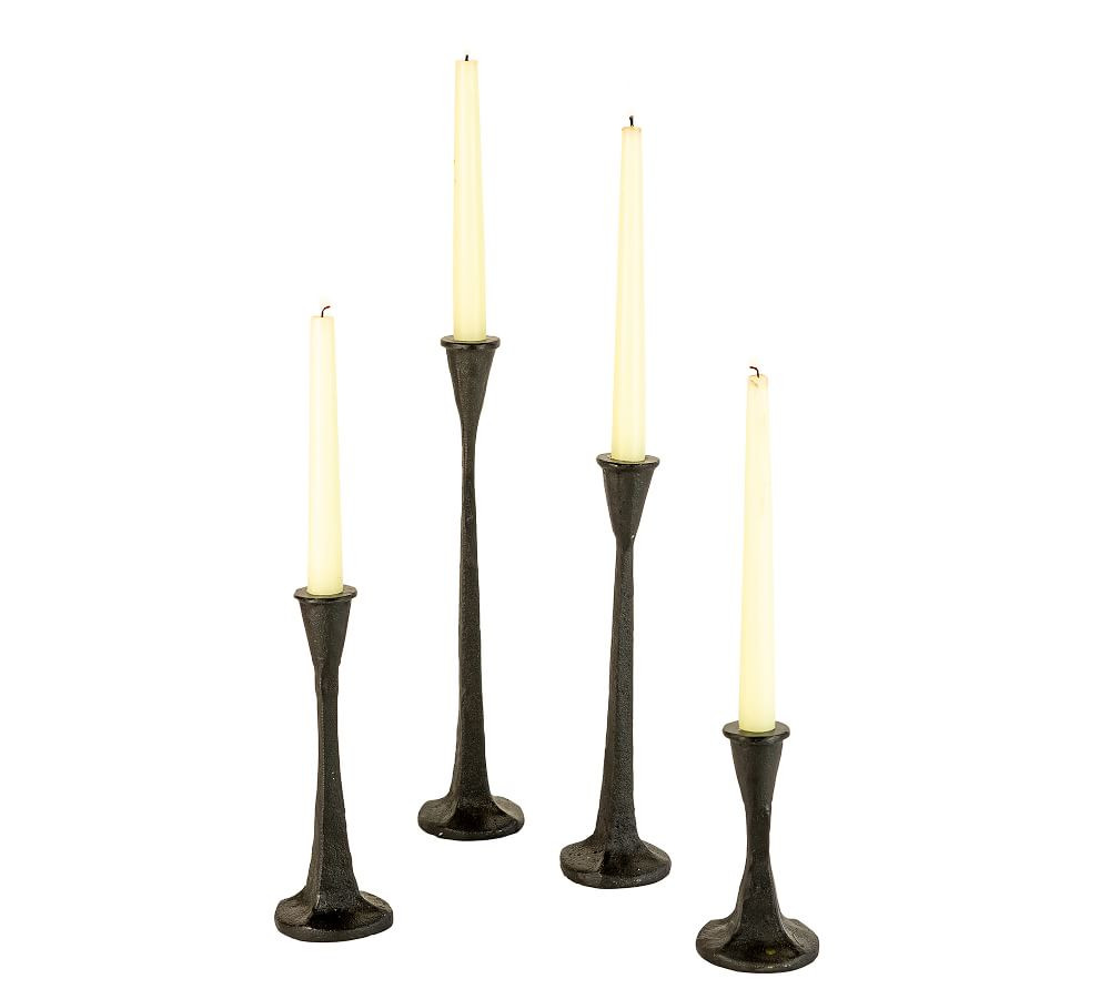 Rena Taper Cast Iron Candle Holders - Set of 4 | Pottery Barn (US)