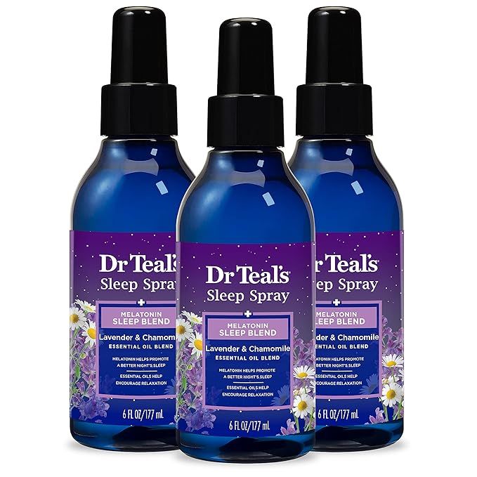 Dr Teal's Sleep Spray, Sleep Blend with Melatonin, Lavender & Chamomile Essential Oils, 6 fl oz (... | Amazon (US)