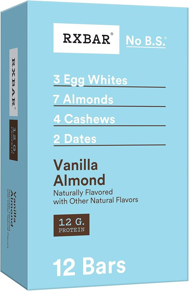 RXBAR Protein Bars, Protein Snack, Snack Bars, Vanilla Almond, 22oz Box (12 Bars) | Amazon (US)