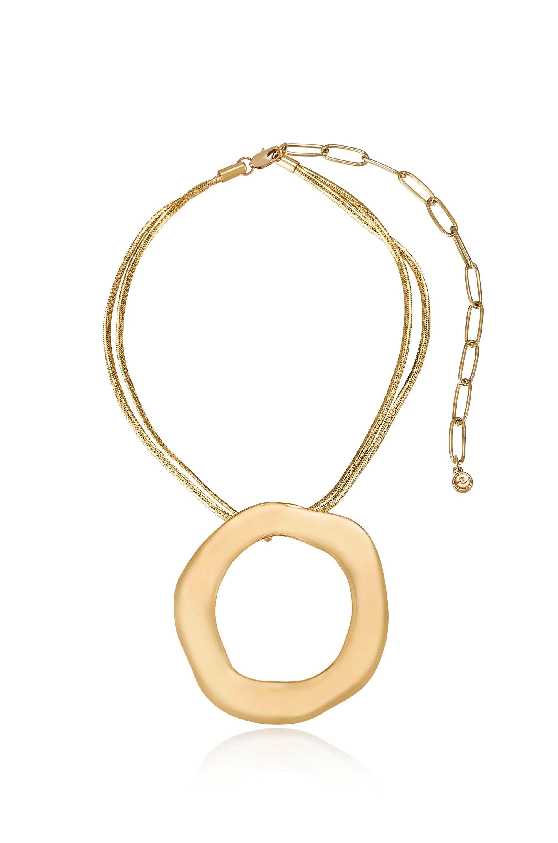 Open Circle Statement 18k Gold Plated Necklace | Ettika