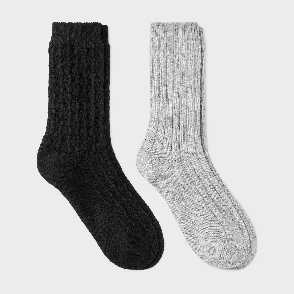 Women's Brushed Terry Lined 2pk Cozy Crew Socks - Auden™ 4-10 | Target