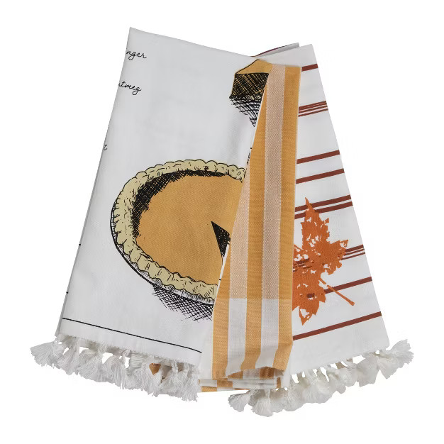 Set of 3 Multicolor Fall Designs 27 x 18 Inch Woven Cotton Kitchen Tea Towels - Foreside Home & G... | Target